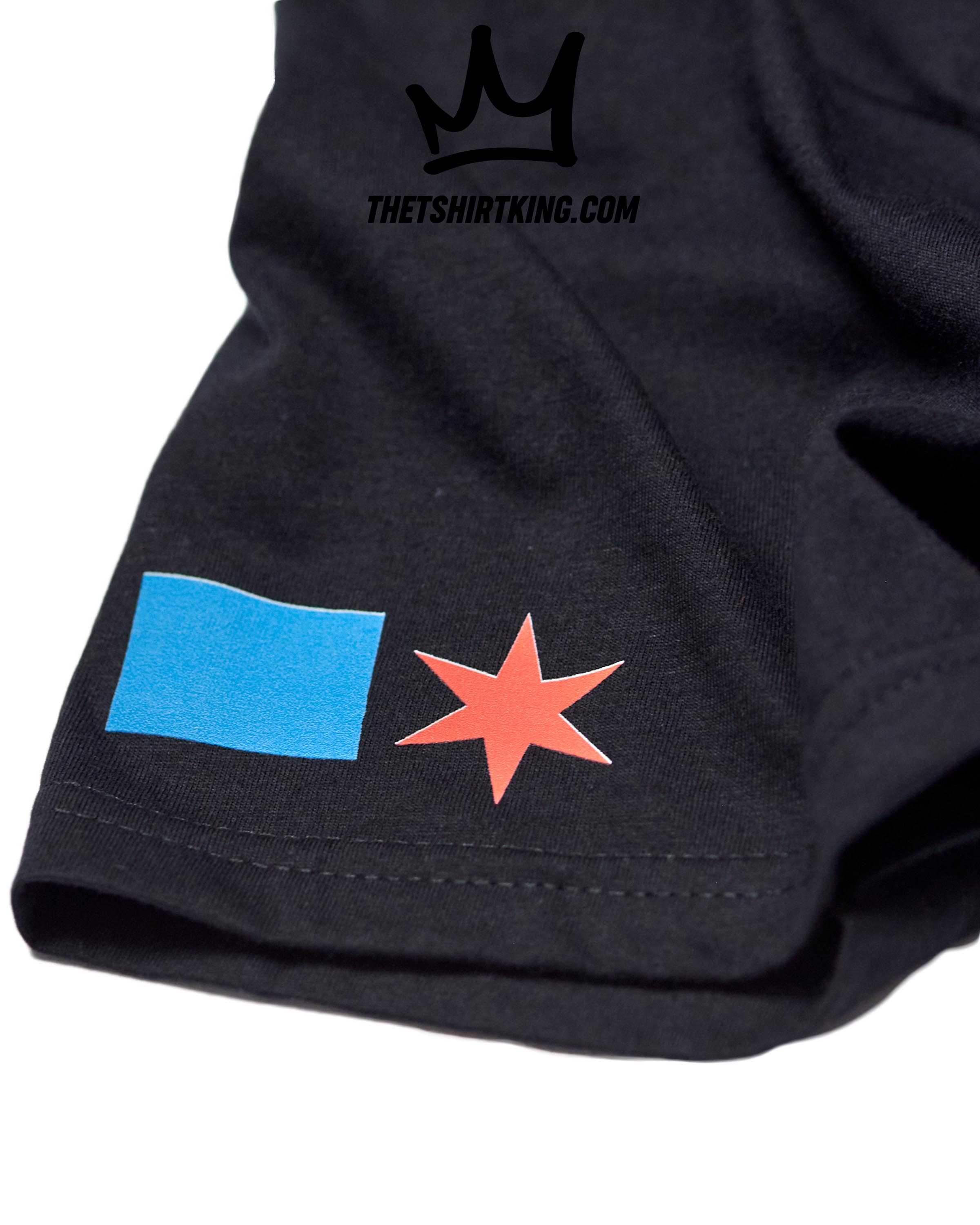 Chicago flag sleeve print detail